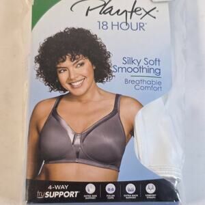 NEW Playtex 18 Hour 4803 Wirefree Bra Silky Soft Smoothing Full Coverage